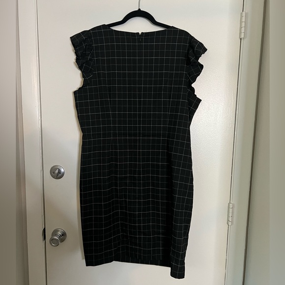 Loft Plus Windowpane Flutter Sleeve Work Shift Dress Business - Picture 8 of 8